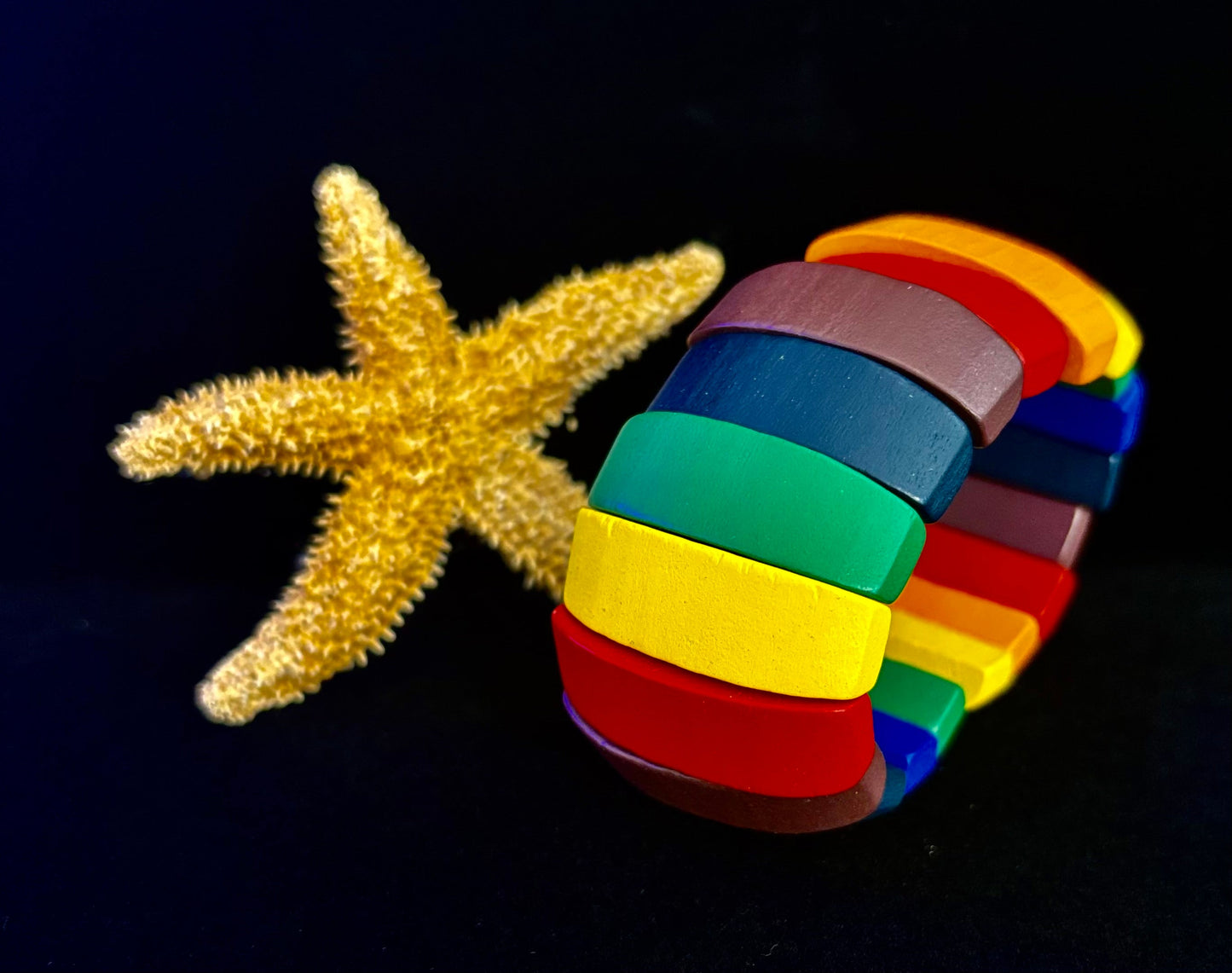 Pulsera de cuentas de madera ancha Orgullo Progresivo – Estilo bohemio vintage