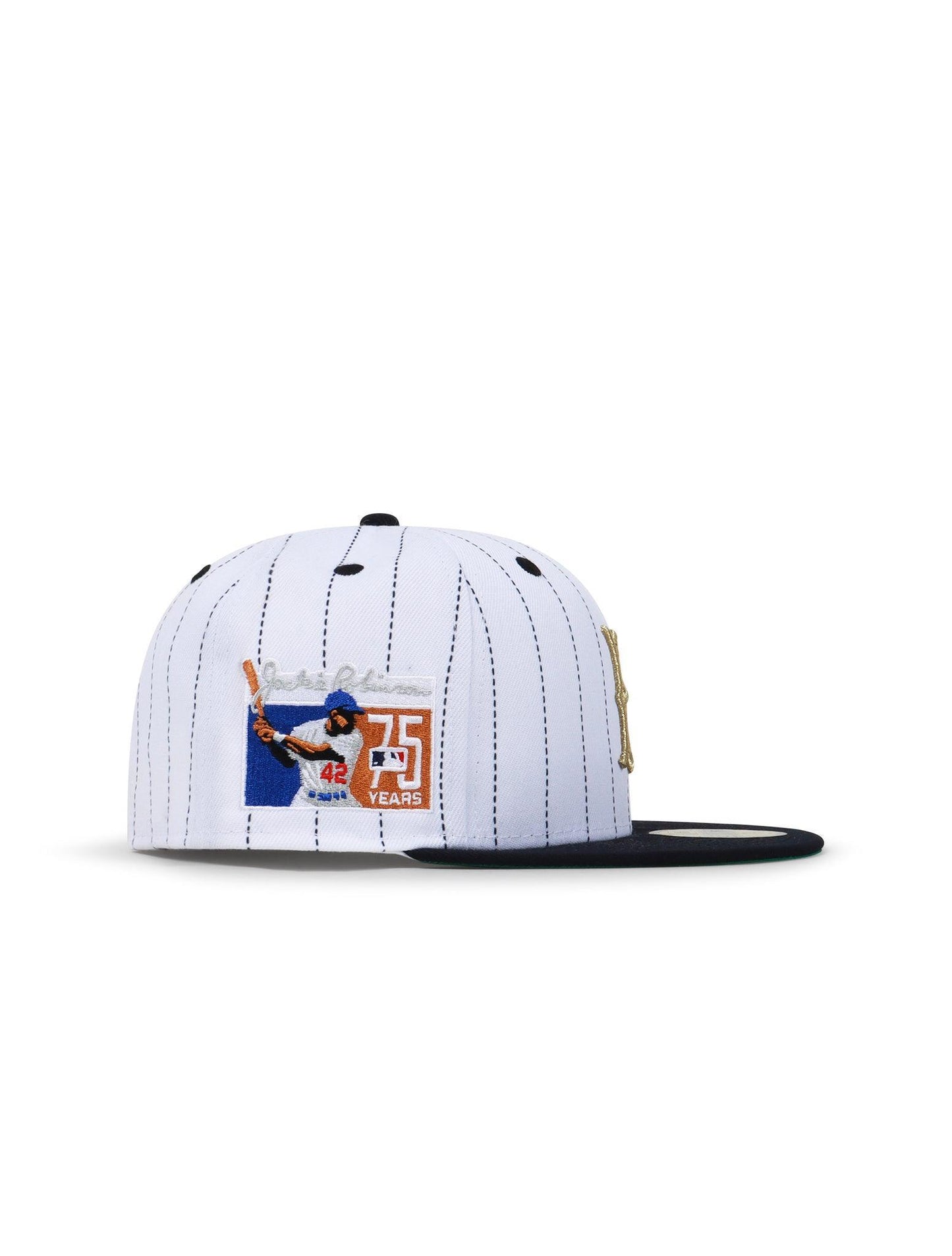 Gorra New Era 5950 Brooklyn Dodgers Jackie Robinson - Blanco Rayas