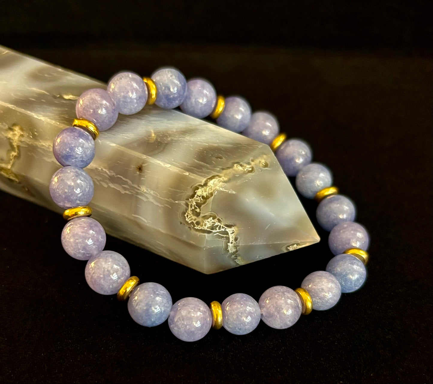 Pulsera Curativa de Cristal Angelita – Serenidad • Reiki • Paz Interior 🪽💫
