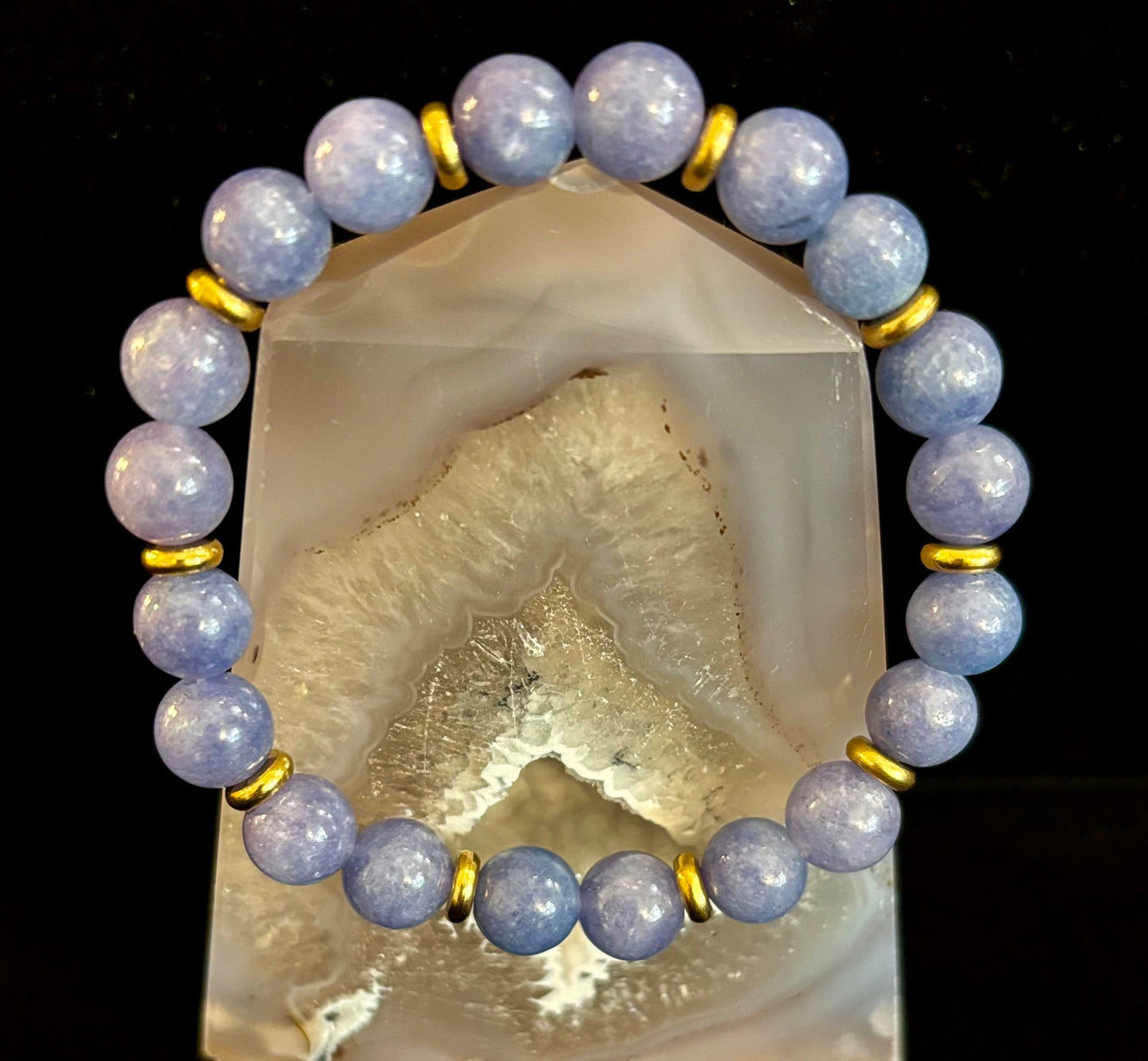 Pulsera Curativa de Cristal Angelita – Serenidad • Reiki • Paz Interior 🪽💫