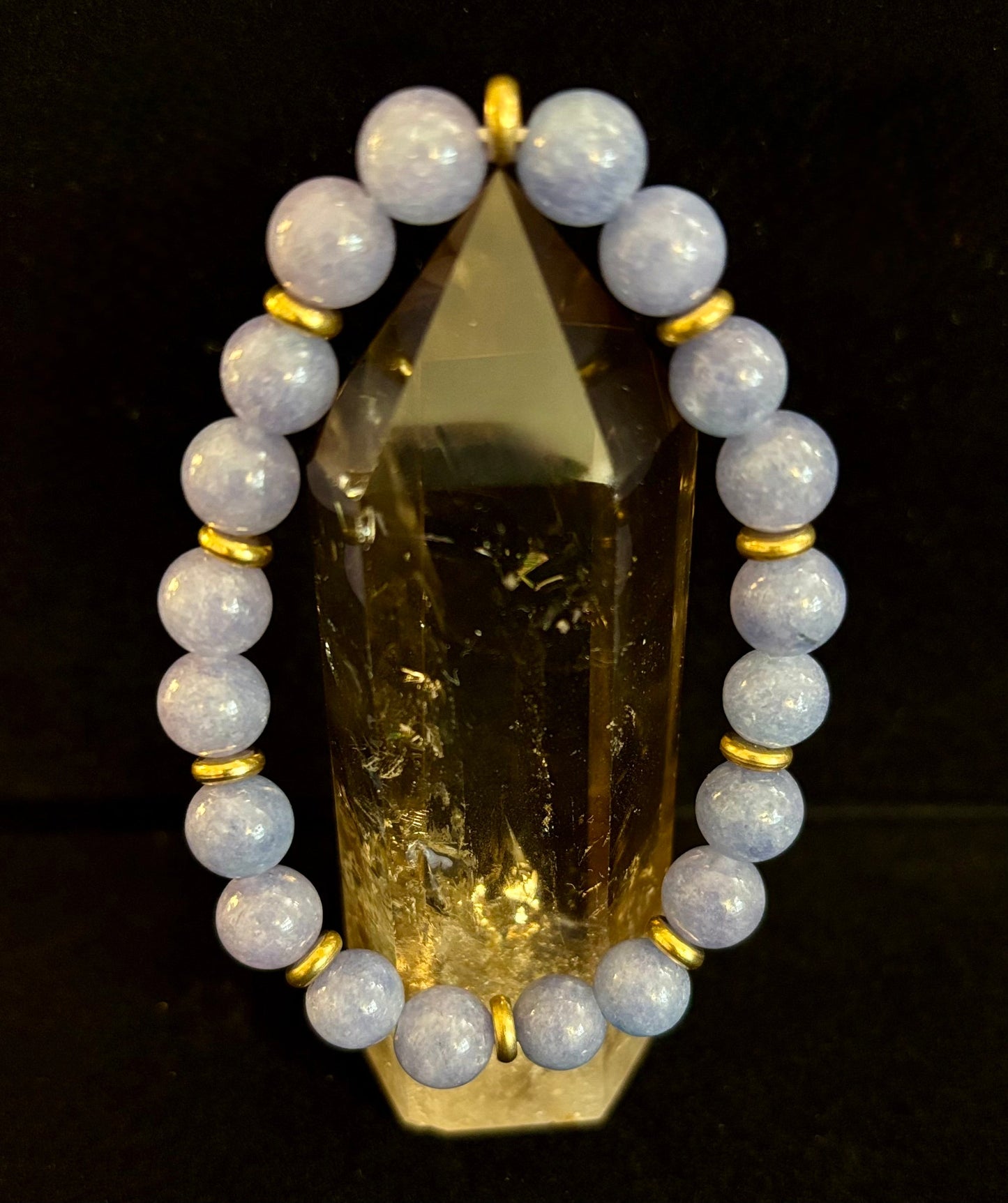 Pulsera Curativa de Cristal Angelita – Serenidad • Reiki • Paz Interior 🪽💫