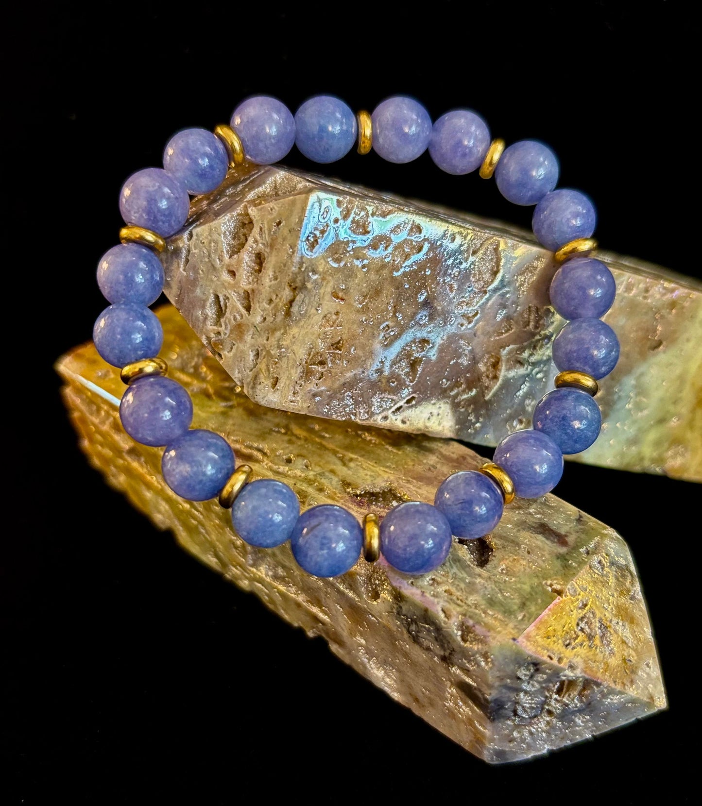 Pulsera Curativa de Cristal Angelita – Serenidad • Reiki • Paz Interior 🪽💫