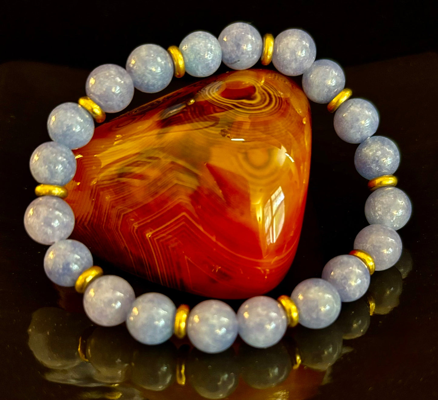 Pulsera Curativa de Cristal Angelita – Serenidad • Reiki • Paz Interior 🪽💫