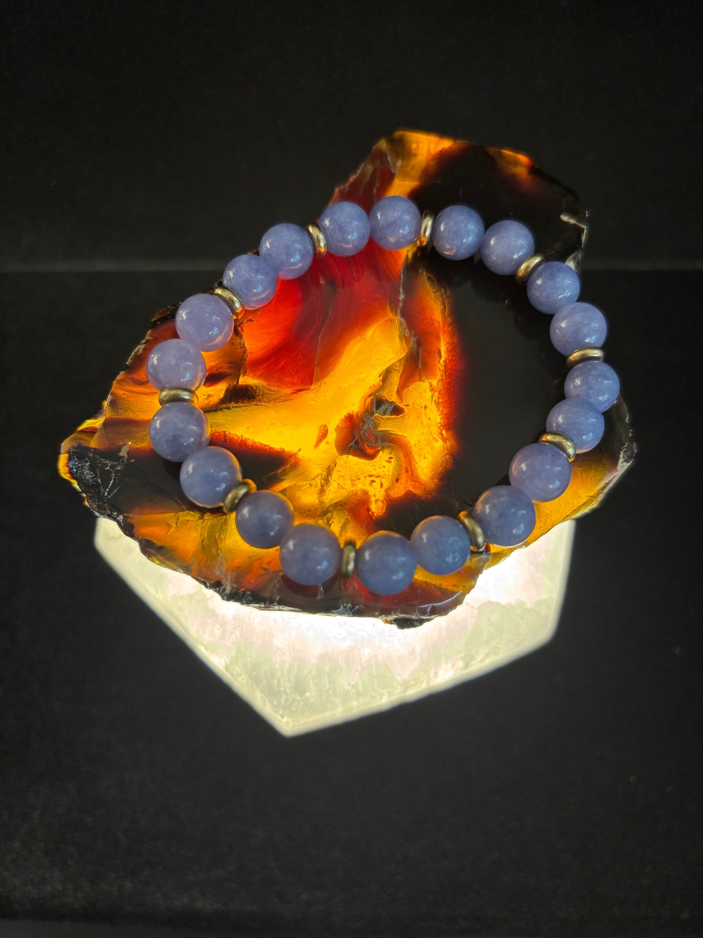 Pulsera Curativa de Cristal Angelita – Serenidad • Reiki • Paz Interior 🪽💫