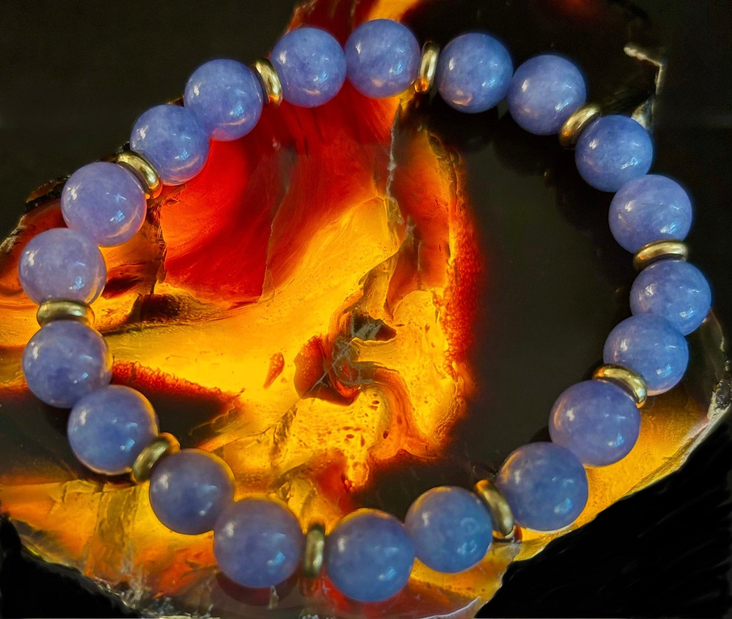 Pulsera Curativa de Cristal Angelita – Serenidad • Reiki • Paz Interior 🪽💫