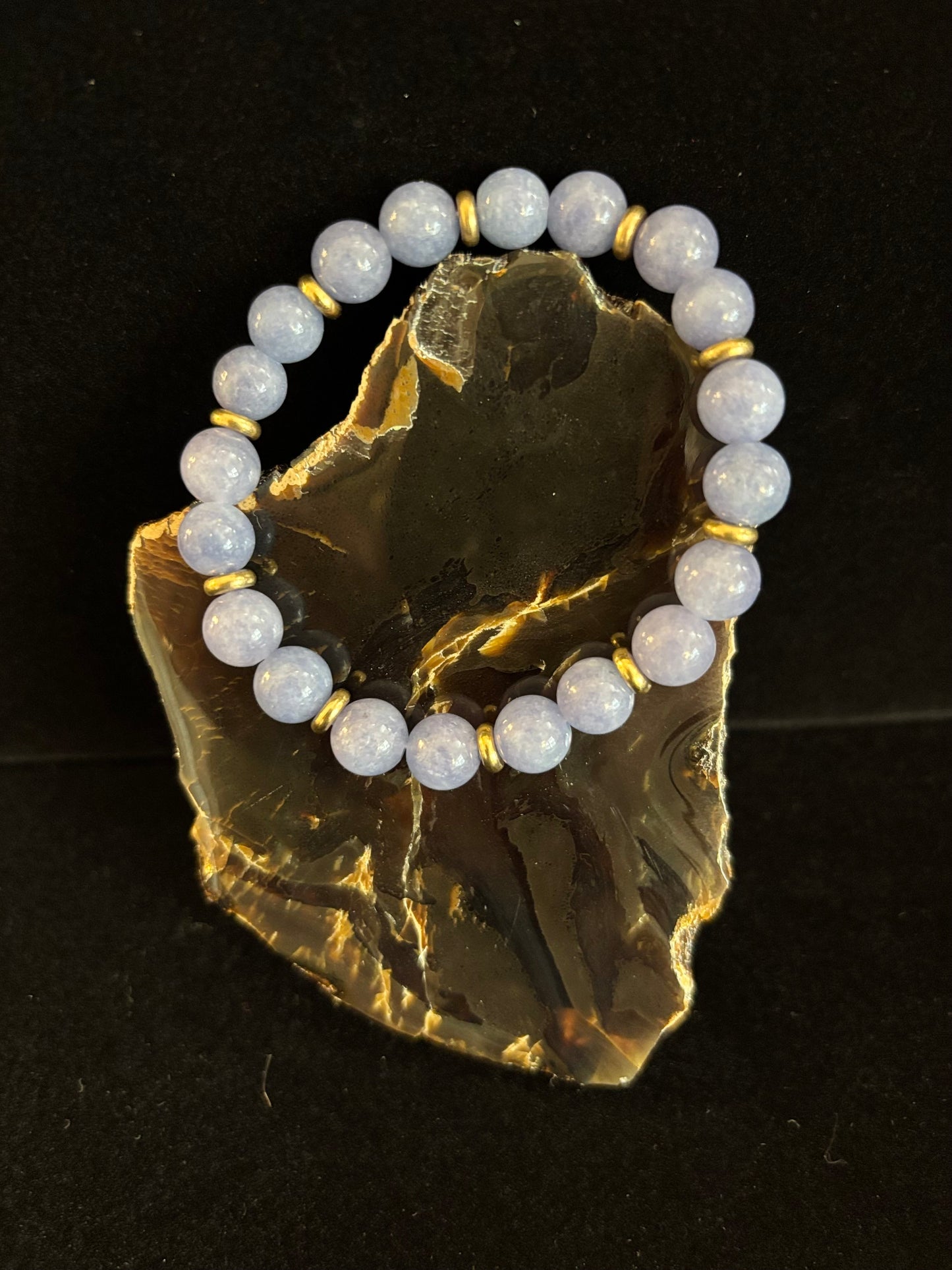 Pulsera Curativa de Cristal Angelita – Serenidad • Reiki • Paz Interior 🪽💫