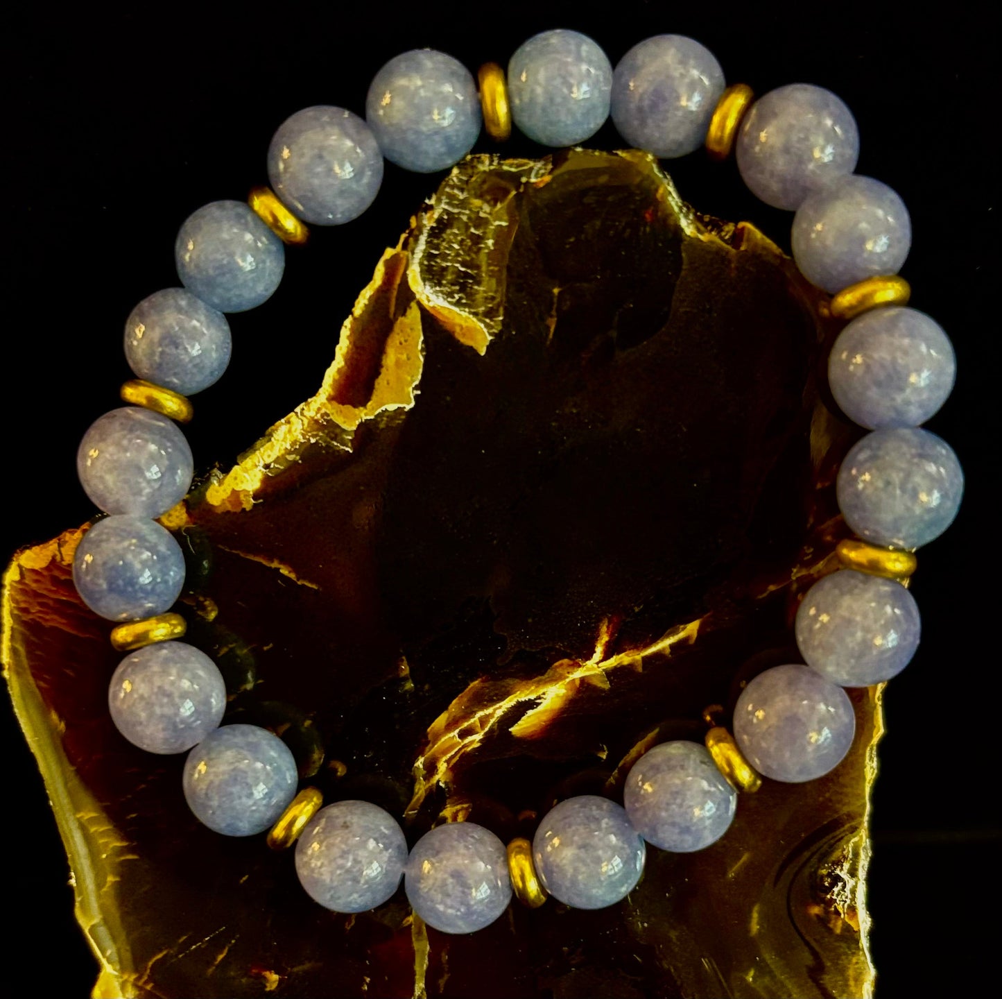 Pulsera Curativa de Cristal Angelita – Serenidad • Reiki • Paz Interior 🪽💫