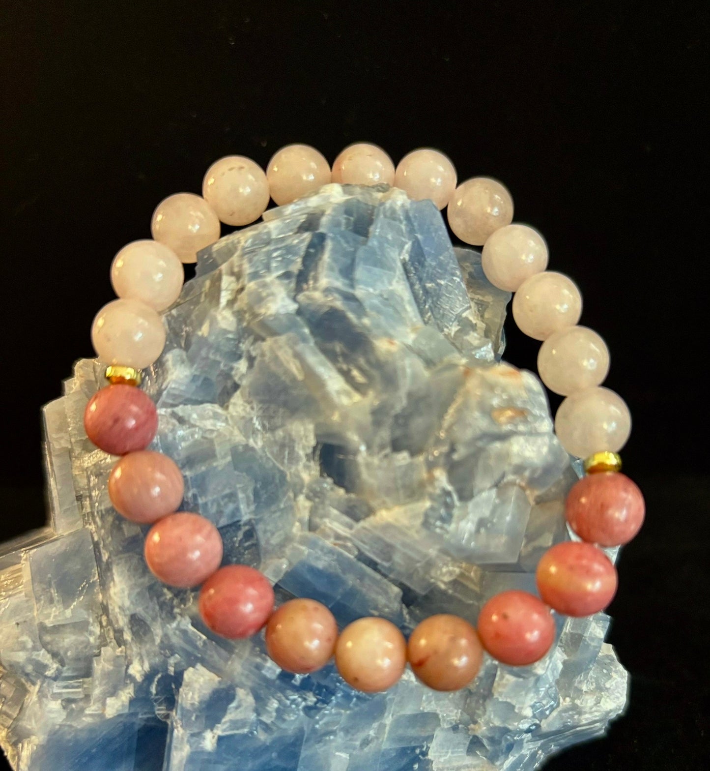 Pulsera de Cuarzo Rosa y Rodonita – Amor, Compasión y Sanación Emocional 💗✨