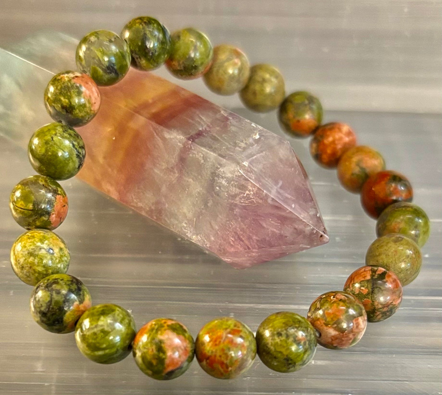 Pulsera de cuentas de crisocola de 8 mm – Armonía y conexión con la tierra para muñecas pequeñas a medianas 🌿💫