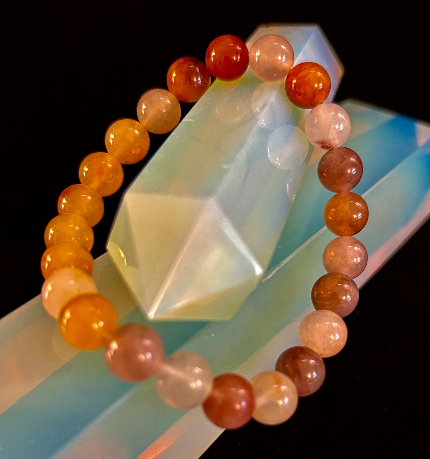 Pulsera de cuarzo con cuentas "Calma Costera" – Tonos de arena de playa de 8 mm para muñecas medianas 🌊🏖️