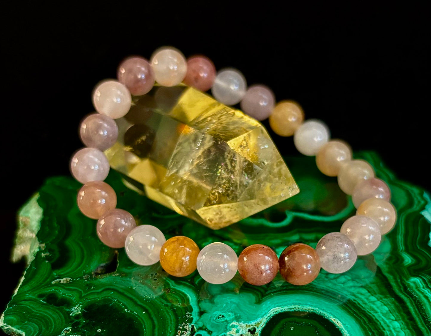 Pulsera de cuarzo con cuentas "Calma Costera" – Tonos de arena de playa de 8 mm para muñecas medianas 🌊🏖️