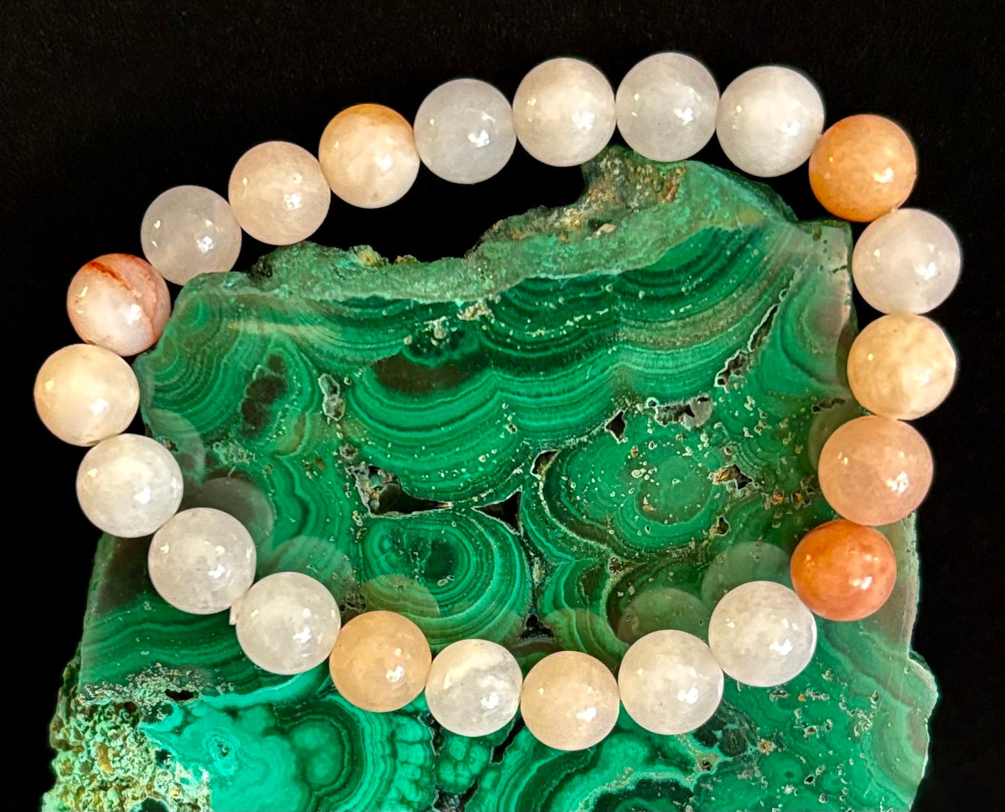 Pulsera de Ágata Flor hecha a mano – Cuentas de Piedra Natural de 8mm para Muñecas Pequeñas a Medianas