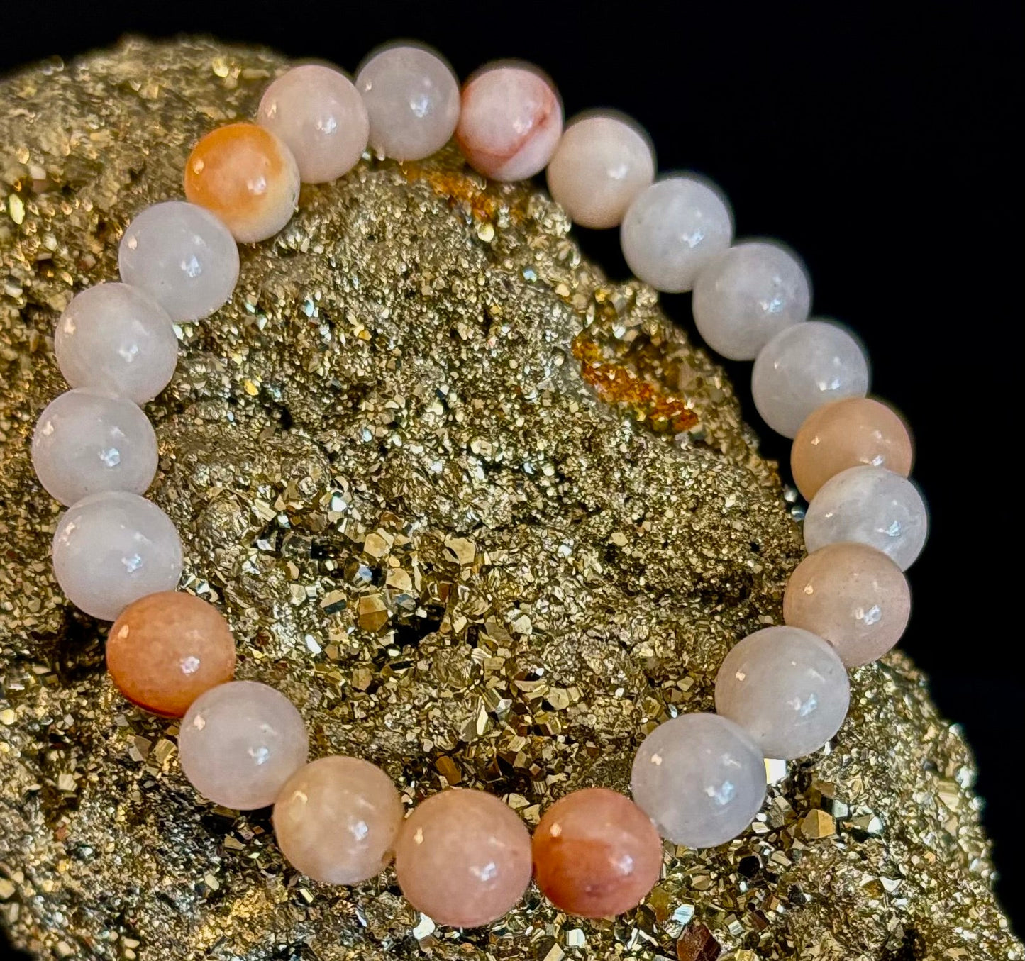 Pulsera de Ágata Flor hecha a mano – Cuentas de Piedra Natural de 8mm para Muñecas Pequeñas a Medianas