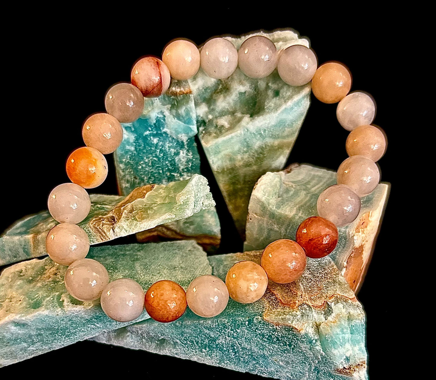 Pulsera de Ágata Flor hecha a mano – Cuentas de Piedra Natural de 8mm para Muñecas Pequeñas a Medianas