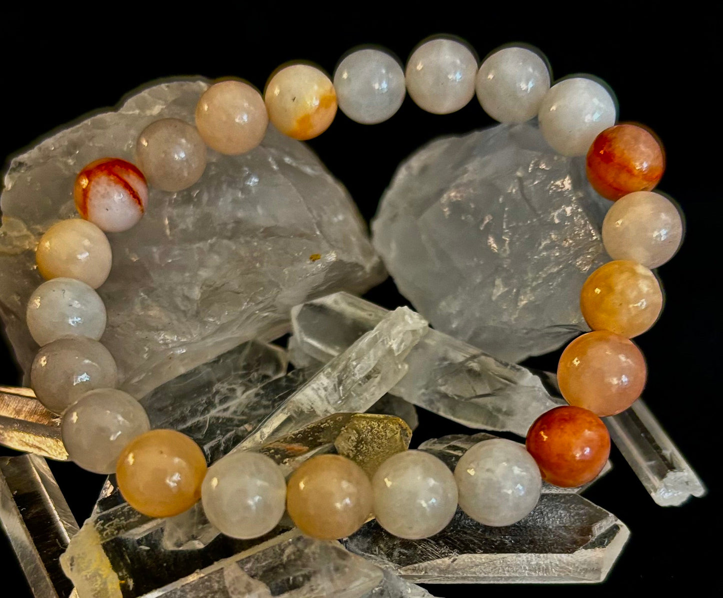 Pulsera de Ágata Flor hecha a mano – Cuentas de Piedra Natural de 8mm para Muñecas Pequeñas a Medianas