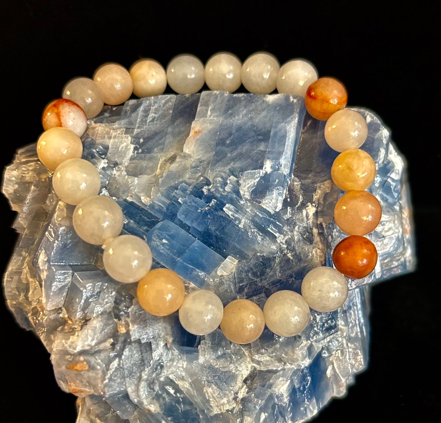 Pulsera de Ágata Flor hecha a mano – Cuentas de Piedra Natural de 8mm para Muñecas Pequeñas a Medianas