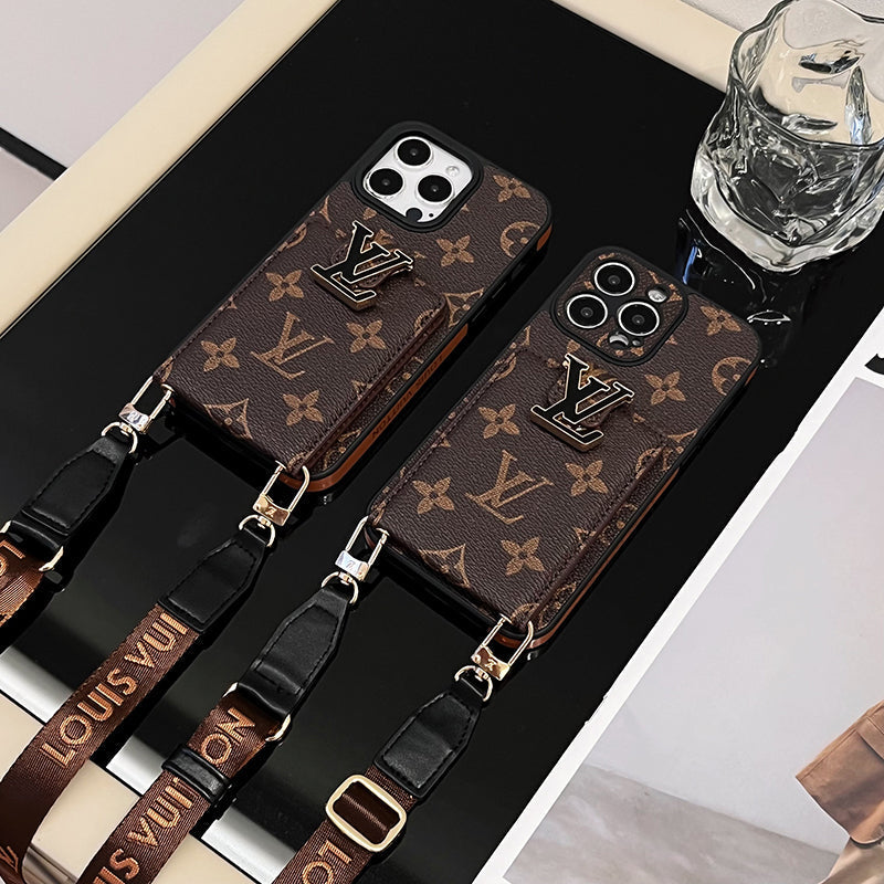 Funda para iPhone con cadena y bolsa de tarjeta Lou