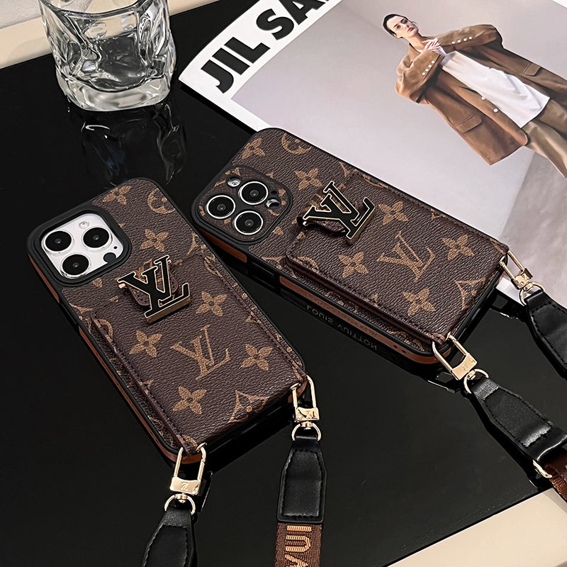 Funda para iPhone con cadena y bolsa de tarjeta Lou