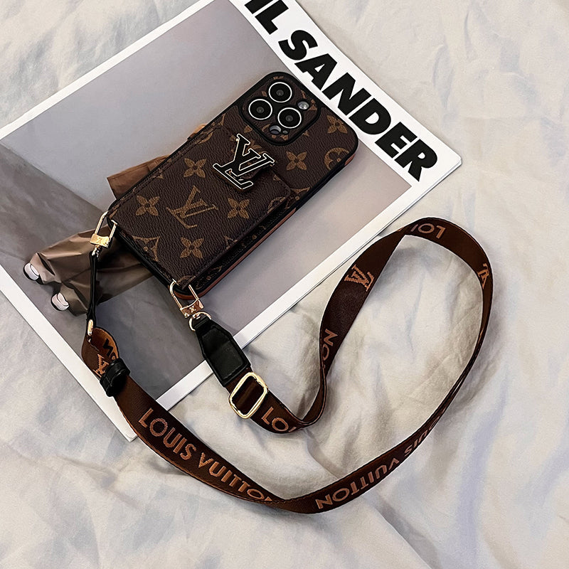 Funda para iPhone con cadena y bolsa de tarjeta Lou