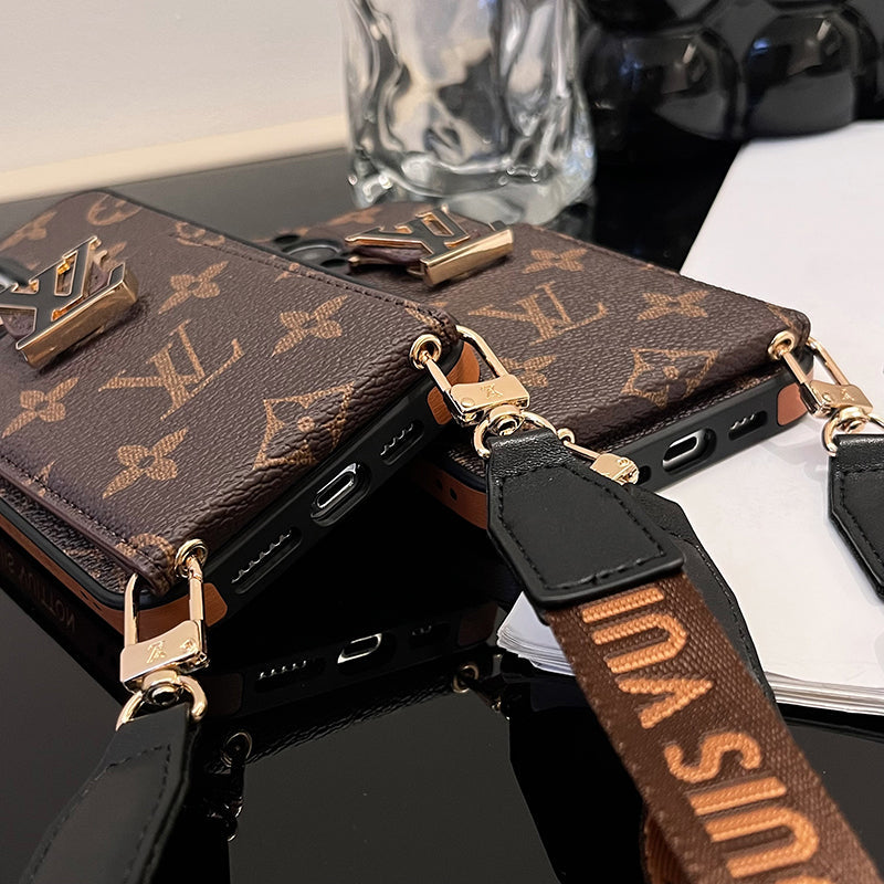 Funda para iPhone con cadena y bolsa de tarjeta Lou