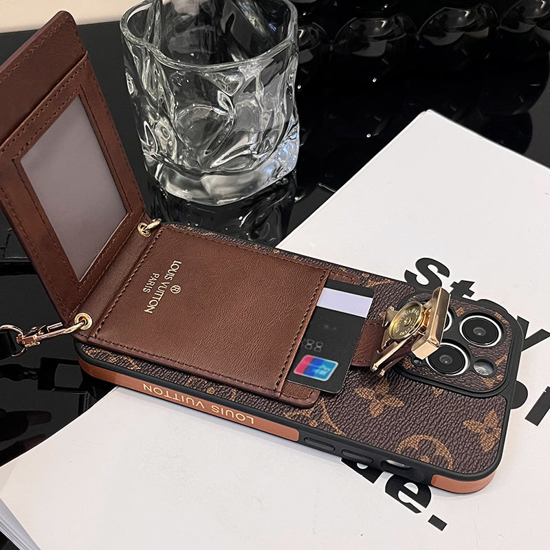 Funda para iPhone con cadena y bolsa de tarjeta Lou