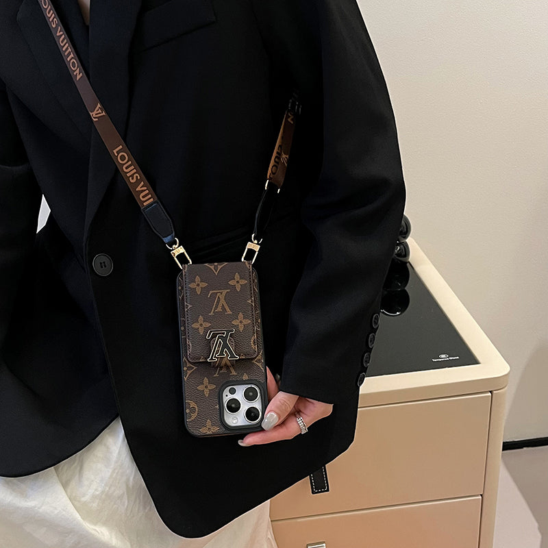 Funda para iPhone con cadena y bolsa de tarjeta Lou