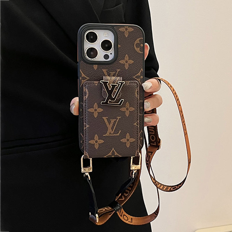 Funda para iPhone con cadena y bolsa de tarjeta Lou