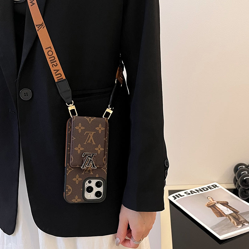 Funda para iPhone con cadena y bolsa de tarjeta Lou