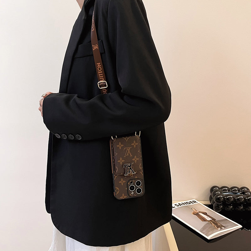 Funda para iPhone con cadena y bolsa de tarjeta Lou