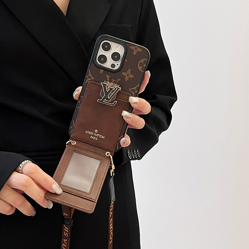 Funda para iPhone con cadena y bolsa de tarjeta Lou