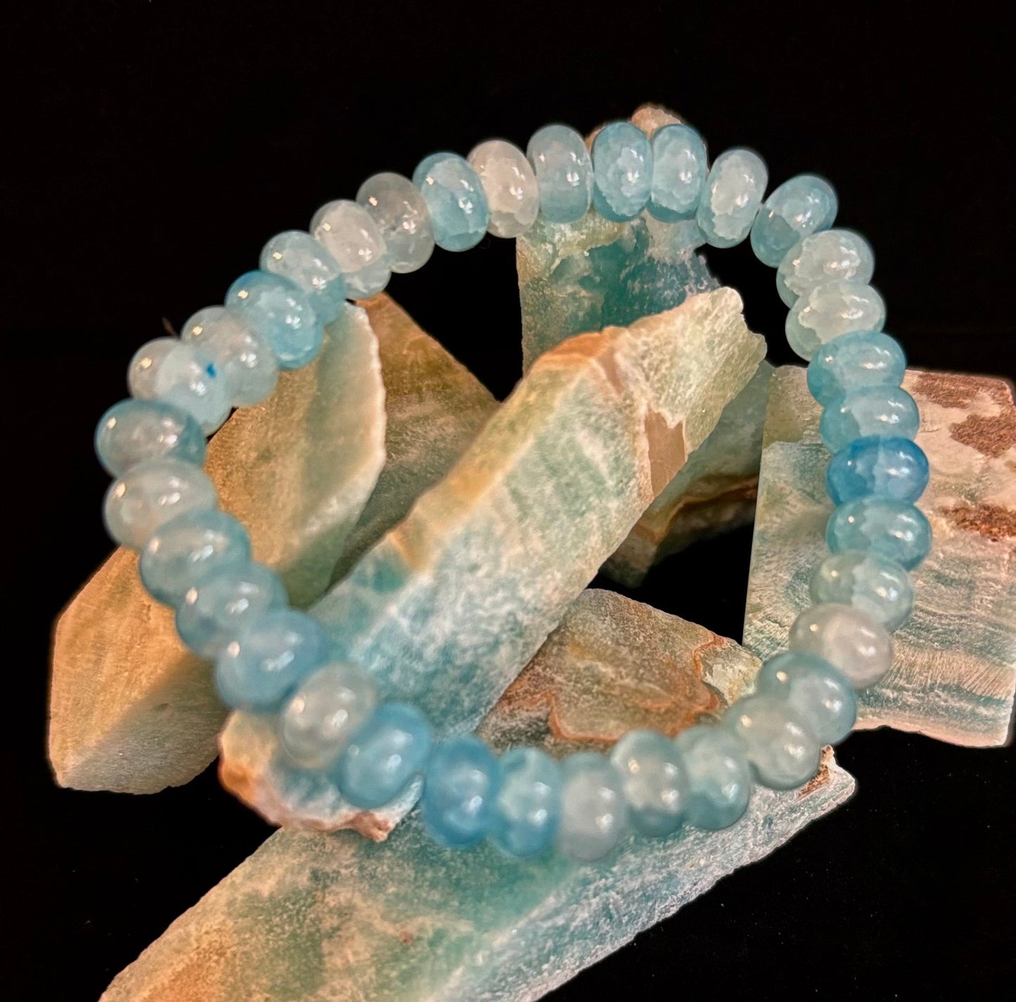 Pulsera Rondelle de Ágata "Fuerza Tranquila" – Energía Enraizada para Uso Diario 🌿🖤