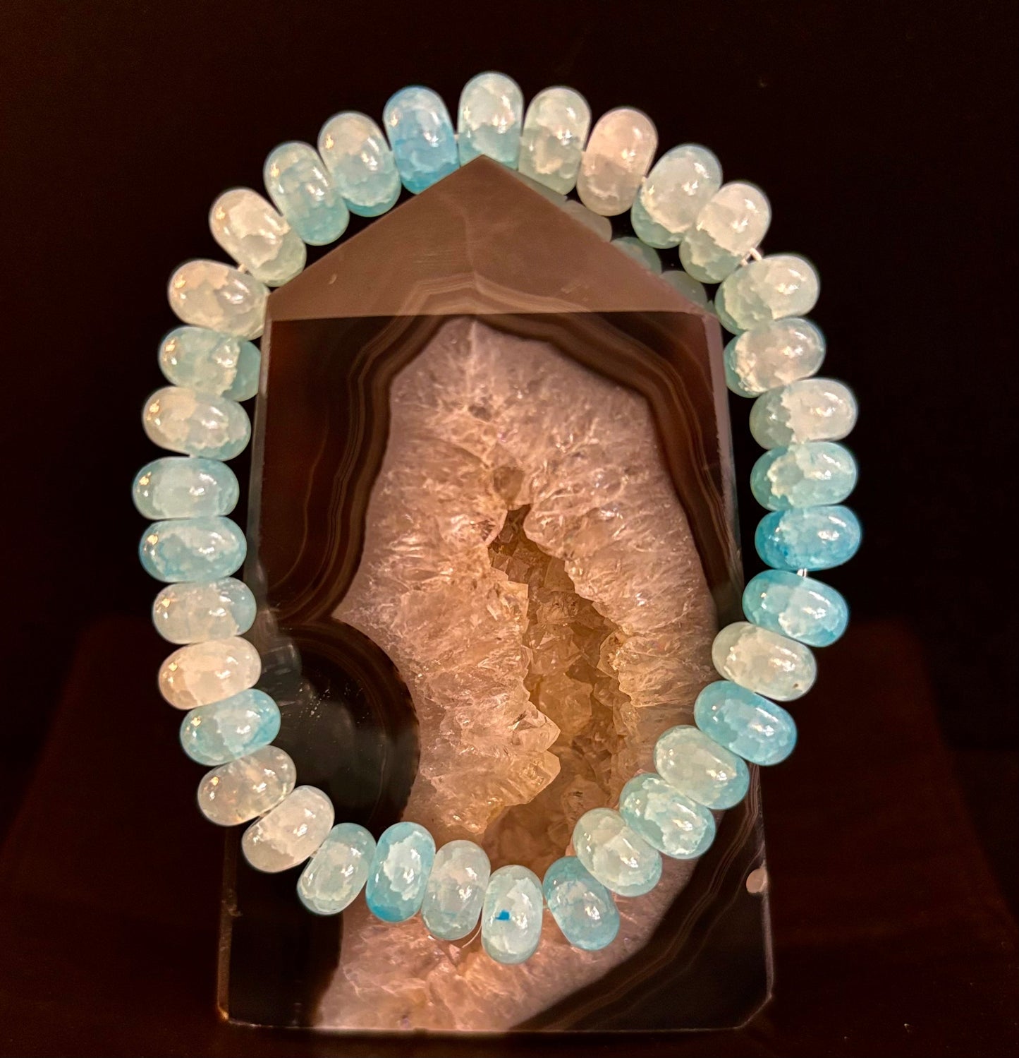 Pulsera Rondelle de Ágata "Fuerza Tranquila" – Energía Enraizada para Uso Diario 🌿🖤