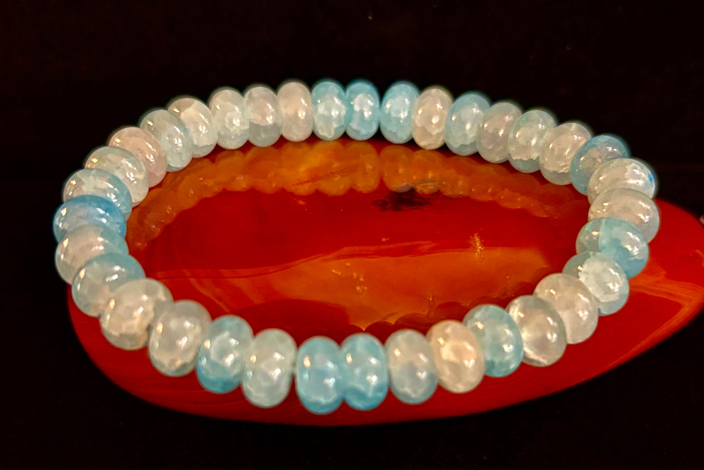 Pulsera Rondelle de Ágata "Fuerza Tranquila" – Energía Enraizada para Uso Diario 🌿🖤