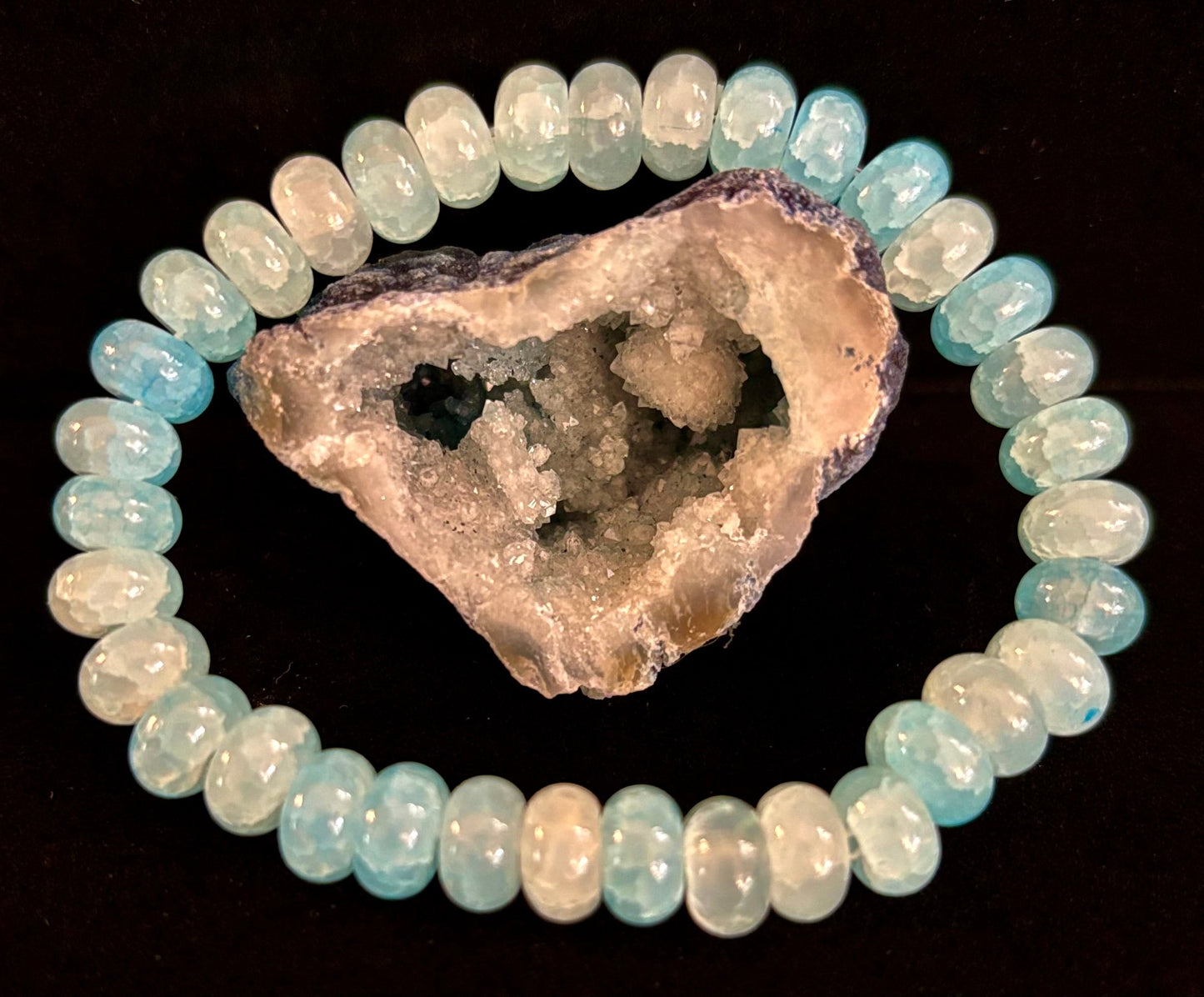 Pulsera Rondelle de Ágata "Fuerza Tranquila" – Energía Enraizada para Uso Diario 🌿🖤