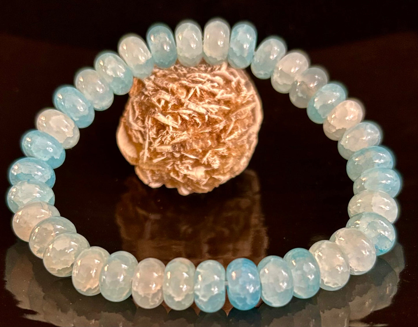 Pulsera Rondelle de Ágata "Fuerza Tranquila" – Energía Enraizada para Uso Diario 🌿🖤