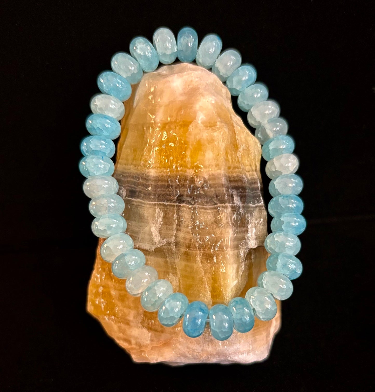 Pulsera Rondelle de Ágata "Fuerza Tranquila" – Energía Enraizada para Uso Diario 🌿🖤