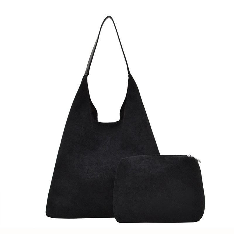 Andrea 2-in-1 Suede Hobo Shoulder Bag