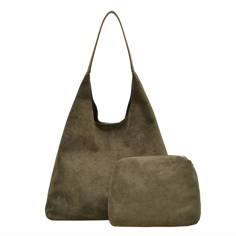 Andrea 2-in-1 Suede Hobo Shoulder Bag