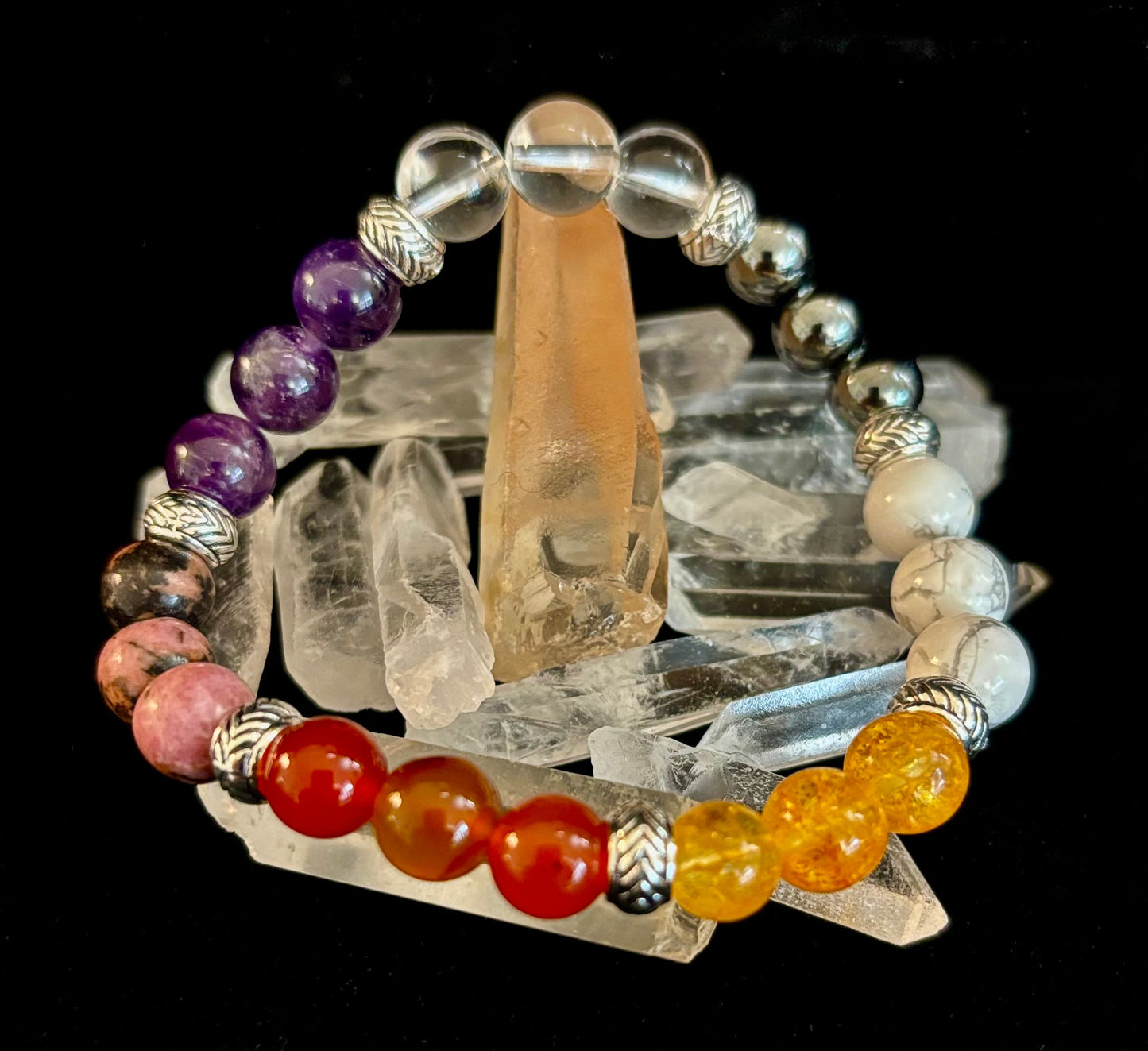 Pulsera para Alivio y Apoyo en la Menopausia – Piedras Preciosas Naturales de 8mm para Equilibrio y Bienestar