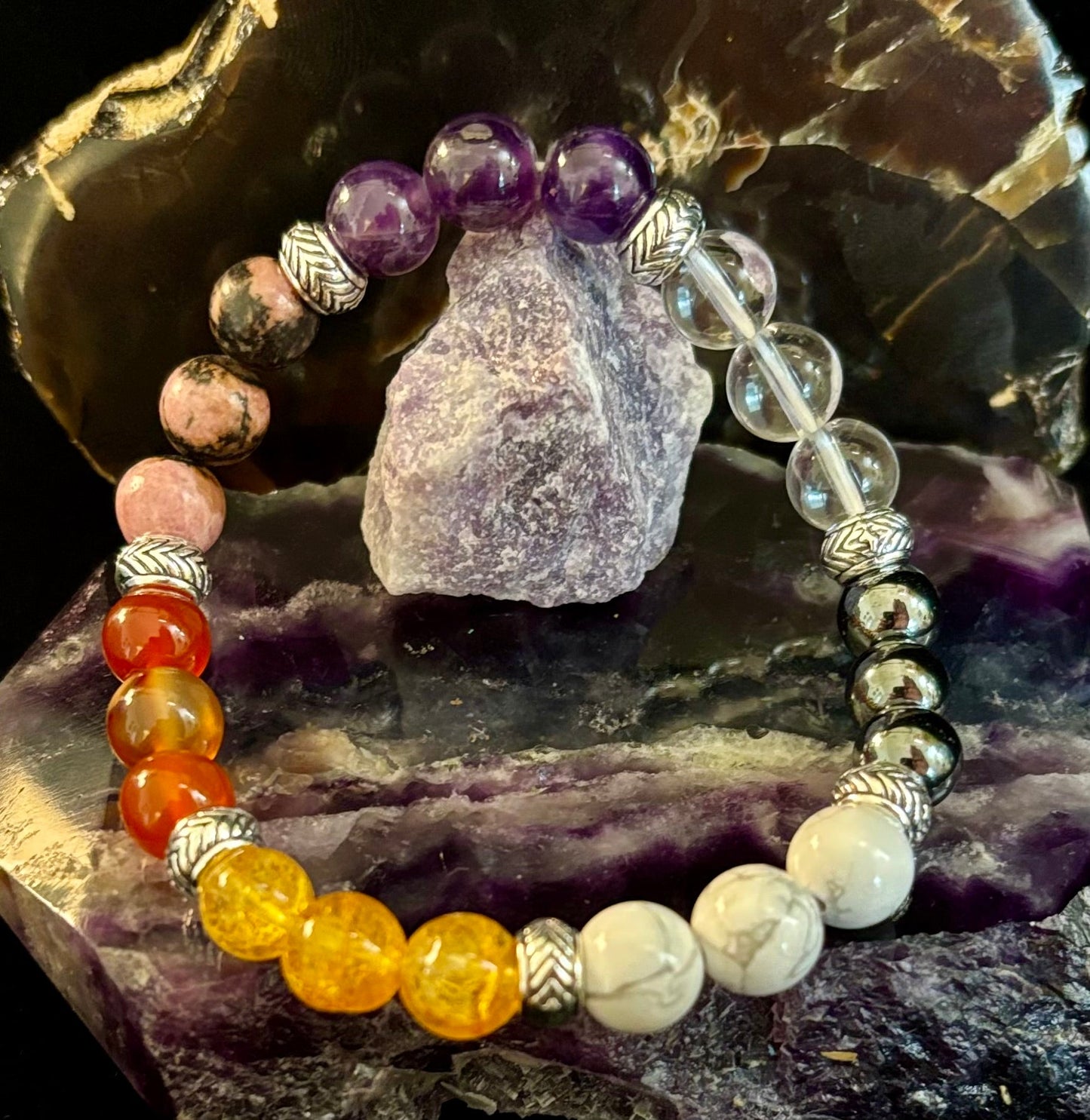 Pulsera para Alivio y Apoyo en la Menopausia – Piedras Preciosas Naturales de 8mm para Equilibrio y Bienestar