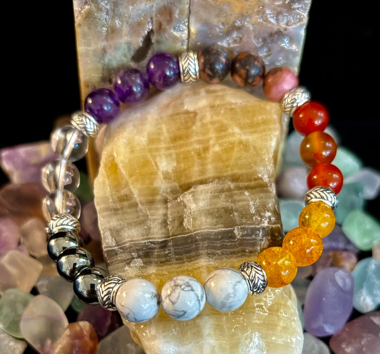 Pulsera para Alivio y Apoyo en la Menopausia – Piedras Preciosas Naturales de 8mm para Equilibrio y Bienestar