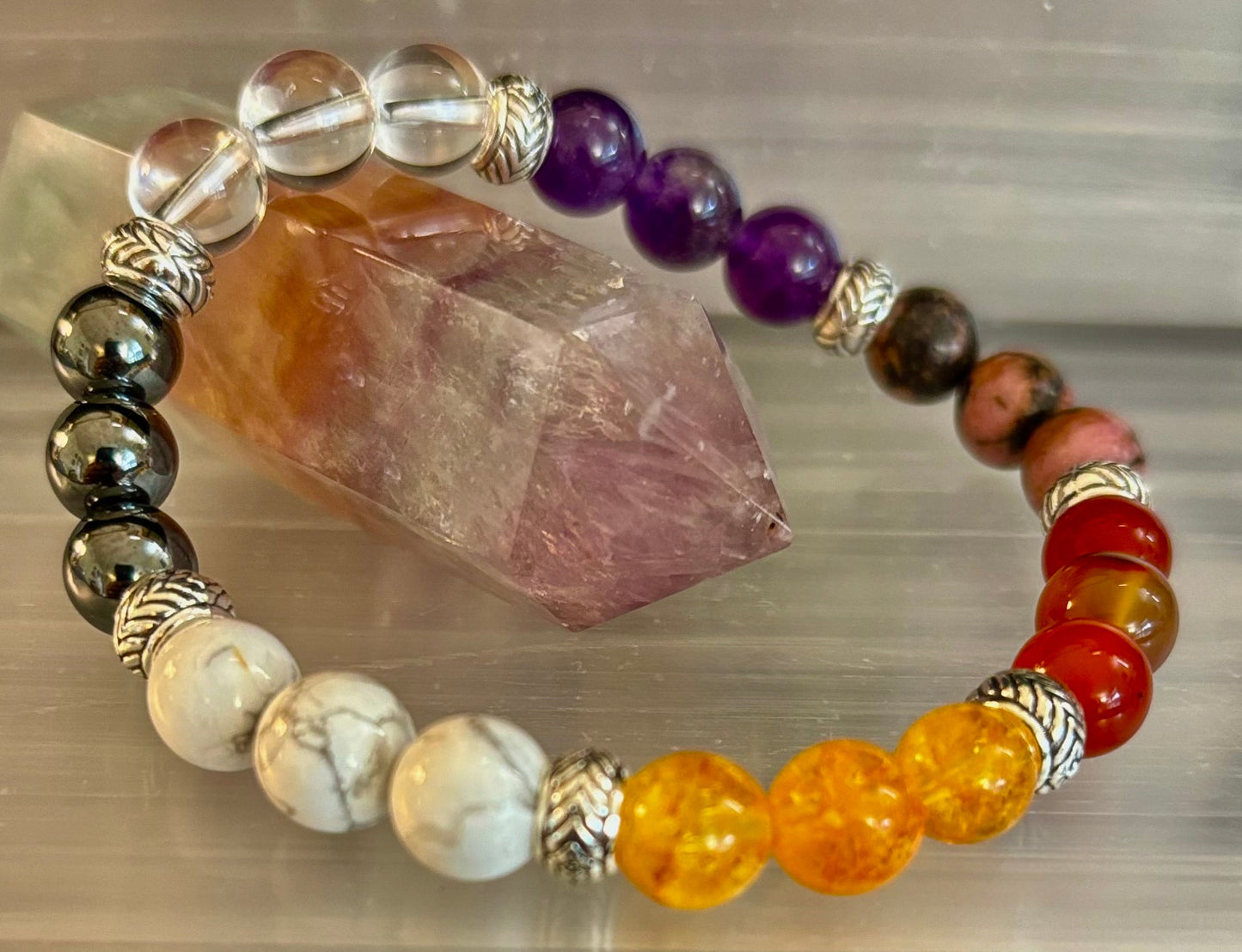 Pulsera para Alivio y Apoyo en la Menopausia – Piedras Preciosas Naturales de 8mm para Equilibrio y Bienestar