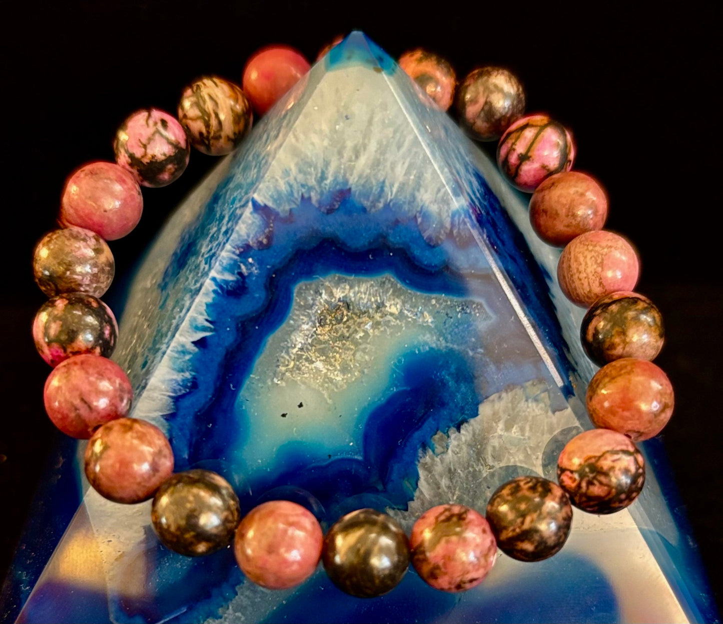 Pulsera de Cuentas de Rodonita Natural – Sanación Emocional y Energía Amorosa | Cuentas de 6mm y 8mm