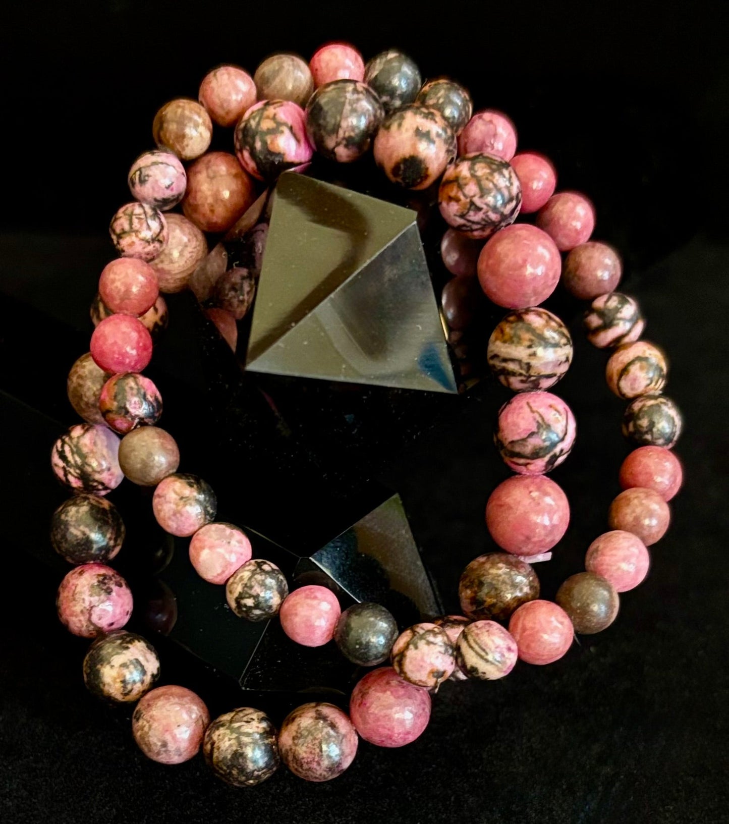 Pulsera de Cuentas de Rodonita Natural – Sanación Emocional y Energía Amorosa | Cuentas de 6mm y 8mm