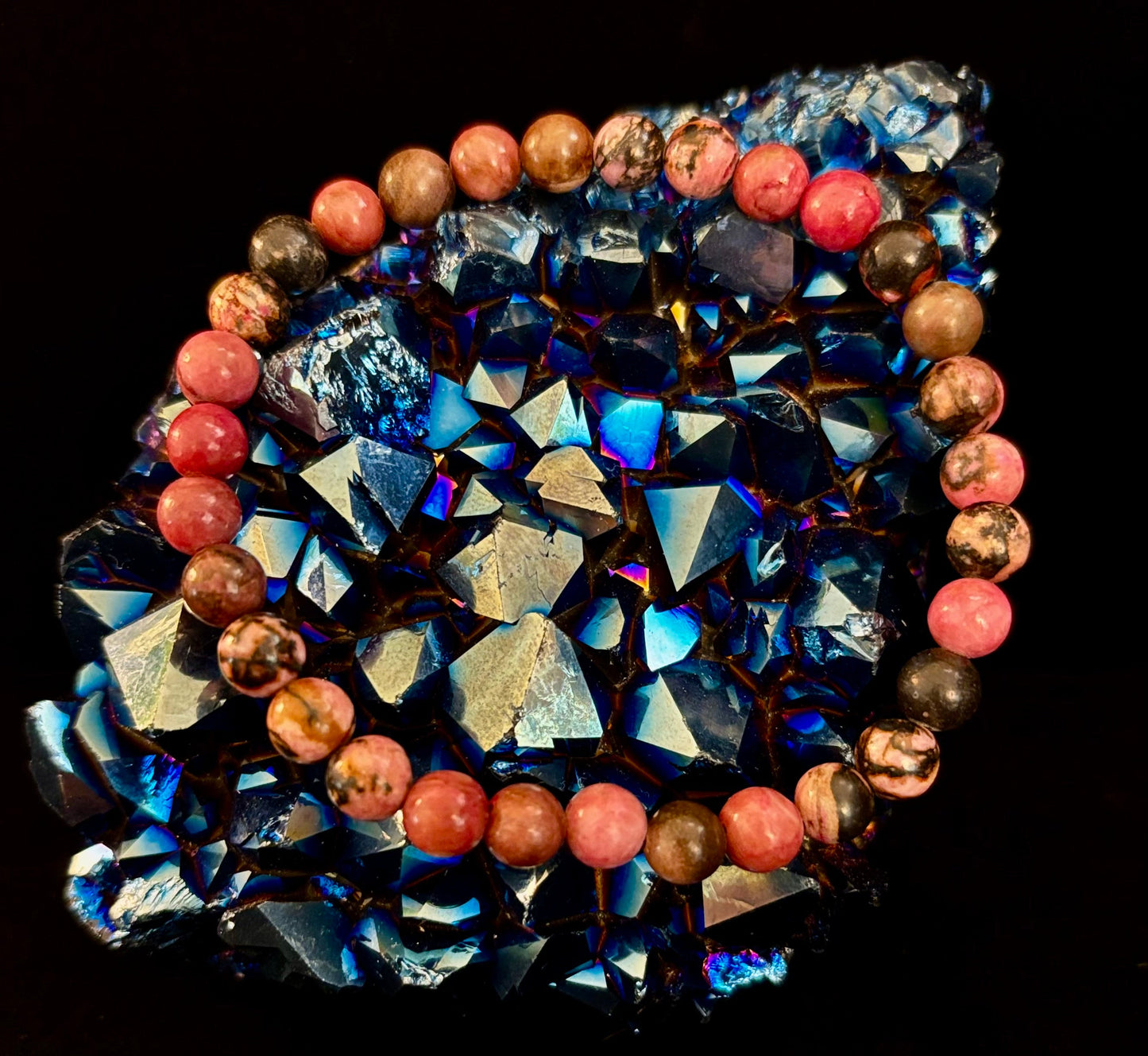 Pulsera de Cuentas de Rodonita Natural – Sanación Emocional y Energía Amorosa | Cuentas de 6mm y 8mm