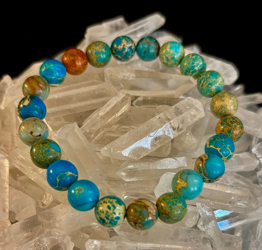 Pulsera de Jaspe Imperial – Cuentas de 8mm | Fuerza, Equilibrio y Paz Interior