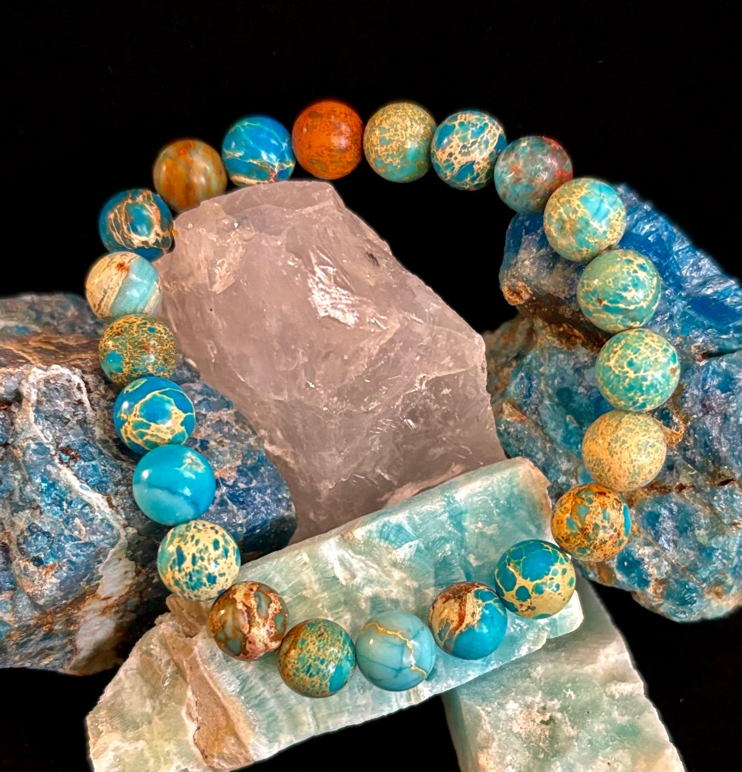 Pulsera de Jaspe Imperial – Cuentas de 8mm | Fuerza, Equilibrio y Paz Interior