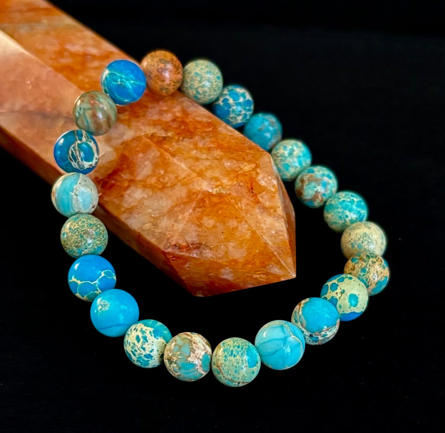 Pulsera de Jaspe Imperial – Cuentas de 8mm | Fuerza, Equilibrio y Paz Interior