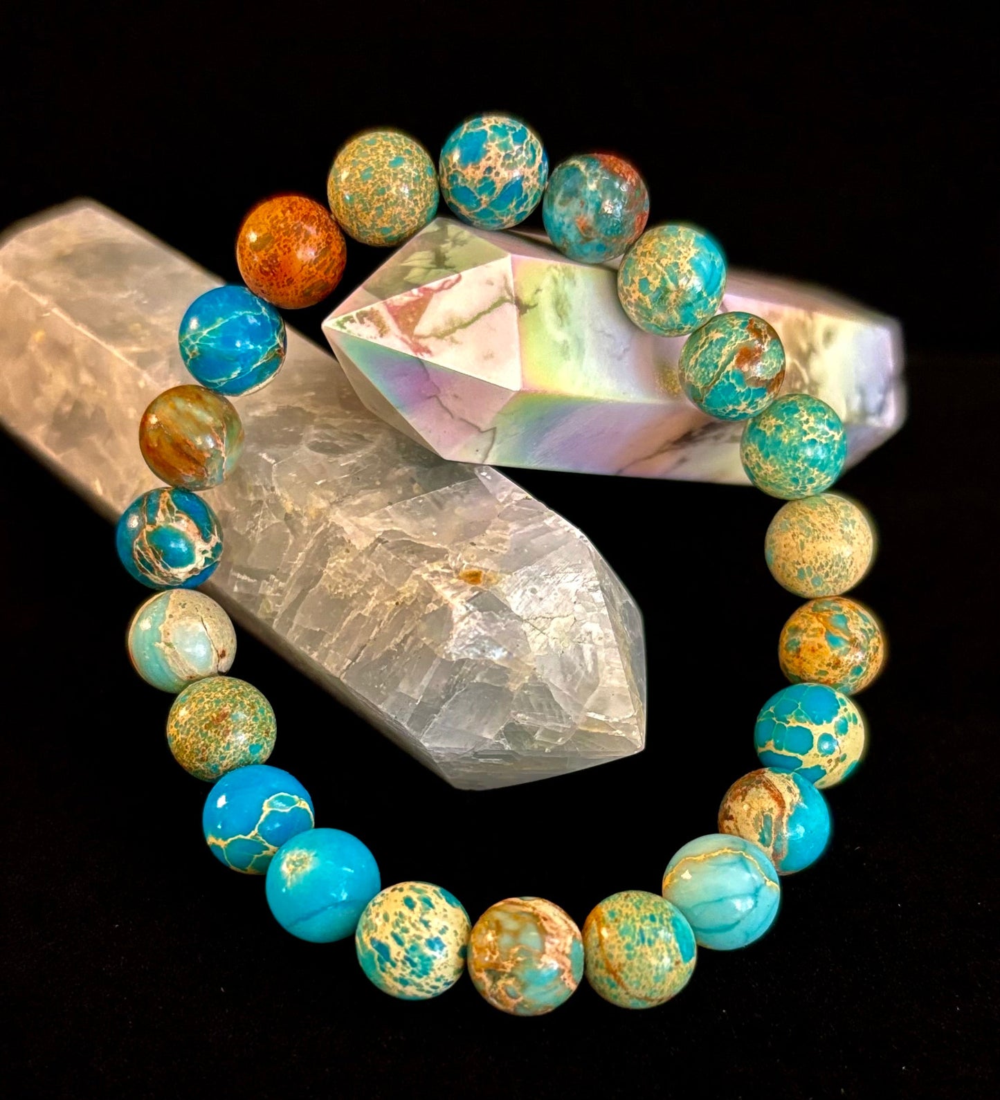 Pulsera de Jaspe Imperial – Cuentas de 8mm | Fuerza, Equilibrio y Paz Interior