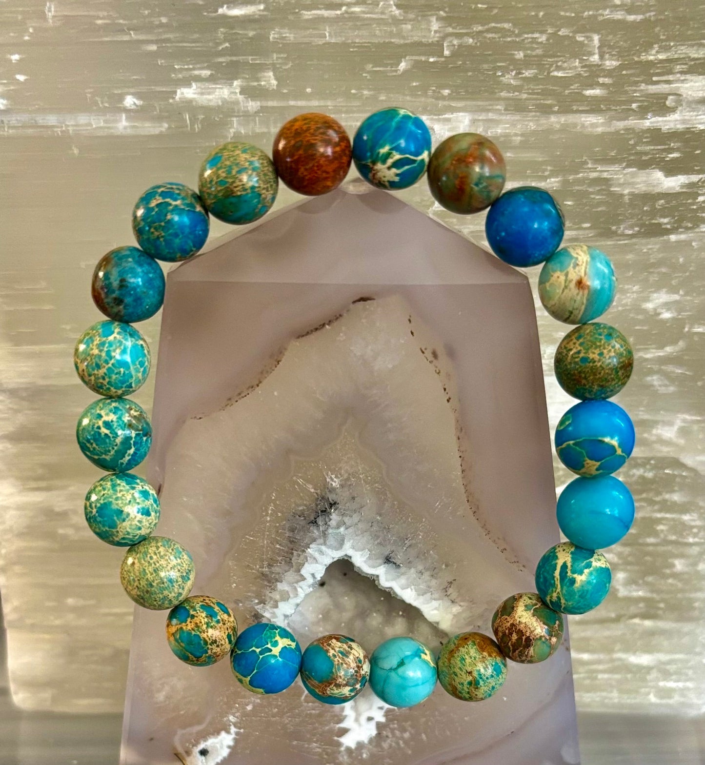 Pulsera de Jaspe Imperial – Cuentas de 8mm | Fuerza, Equilibrio y Paz Interior